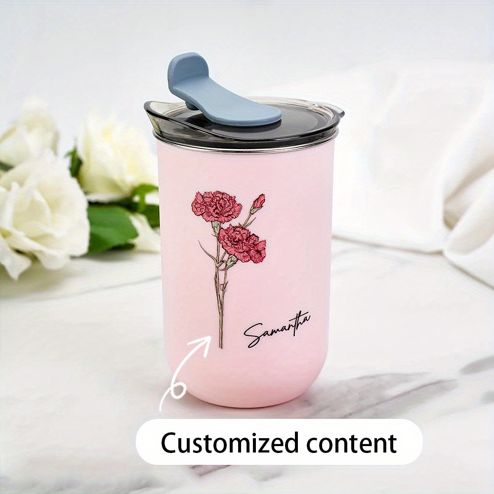 Coffee Equipment Camping - Personalized Birth Flower Coffee Tumbler, Custom