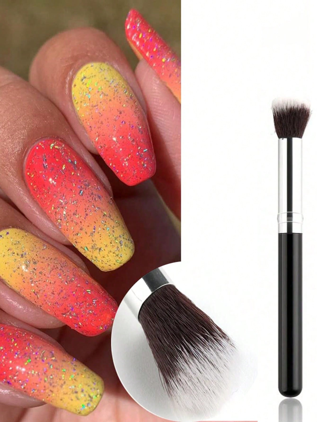 2Pcs Ombre Nail Art Brush Set  - Group Head Brush ulasan dan harga
